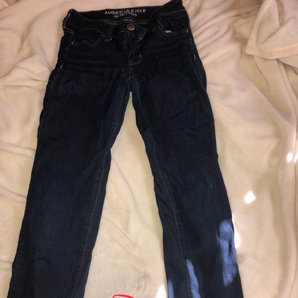 Dark blue jeans